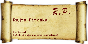Rajta Piroska névjegykártya